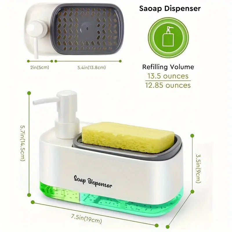1pc Multi-Functional Dish Soap Dispenser Set