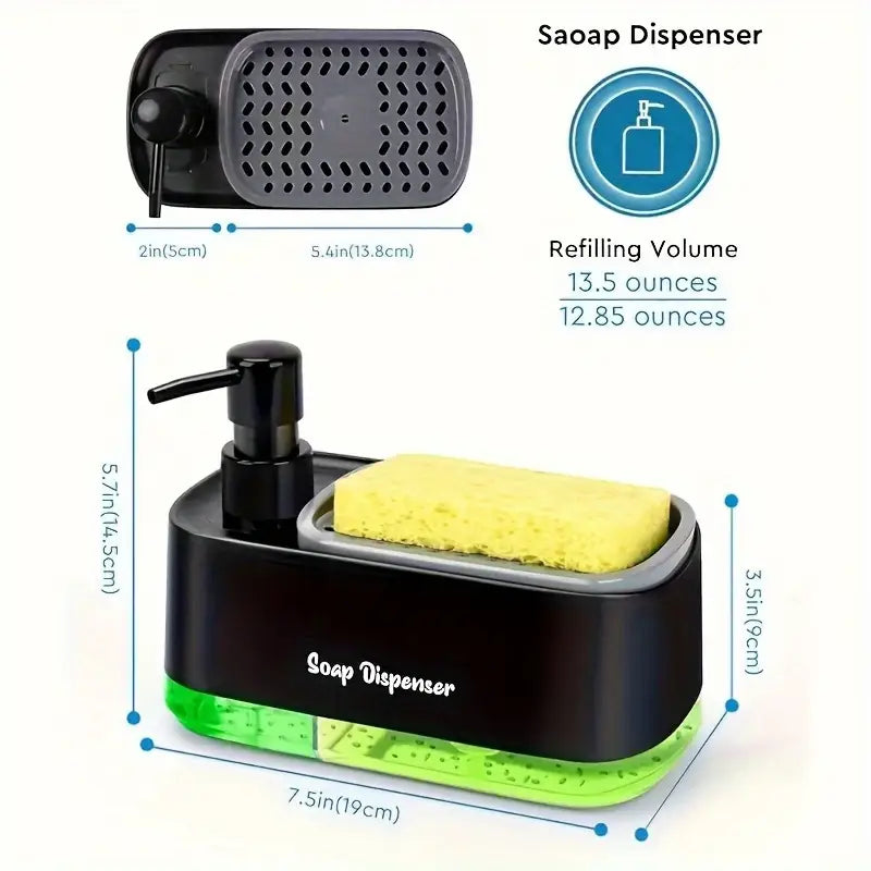 1pc Multi-Functional Dish Soap Dispenser Set